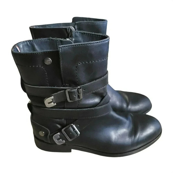 TOMMY Hilfiger Size 6.5 Piper 1 A Mid Boots Buckle Zip Side Women's - Picture 9 of 12